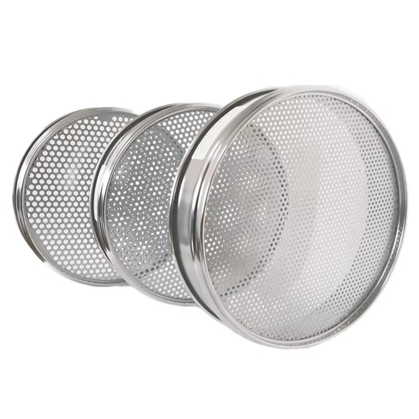 Juego de tamiz de 10 capas para granos de café, tamiz de acero inoxidable de 8 pulgadas, malla 12-21, bandeja inferior para cafeterías y laboratorios en casa