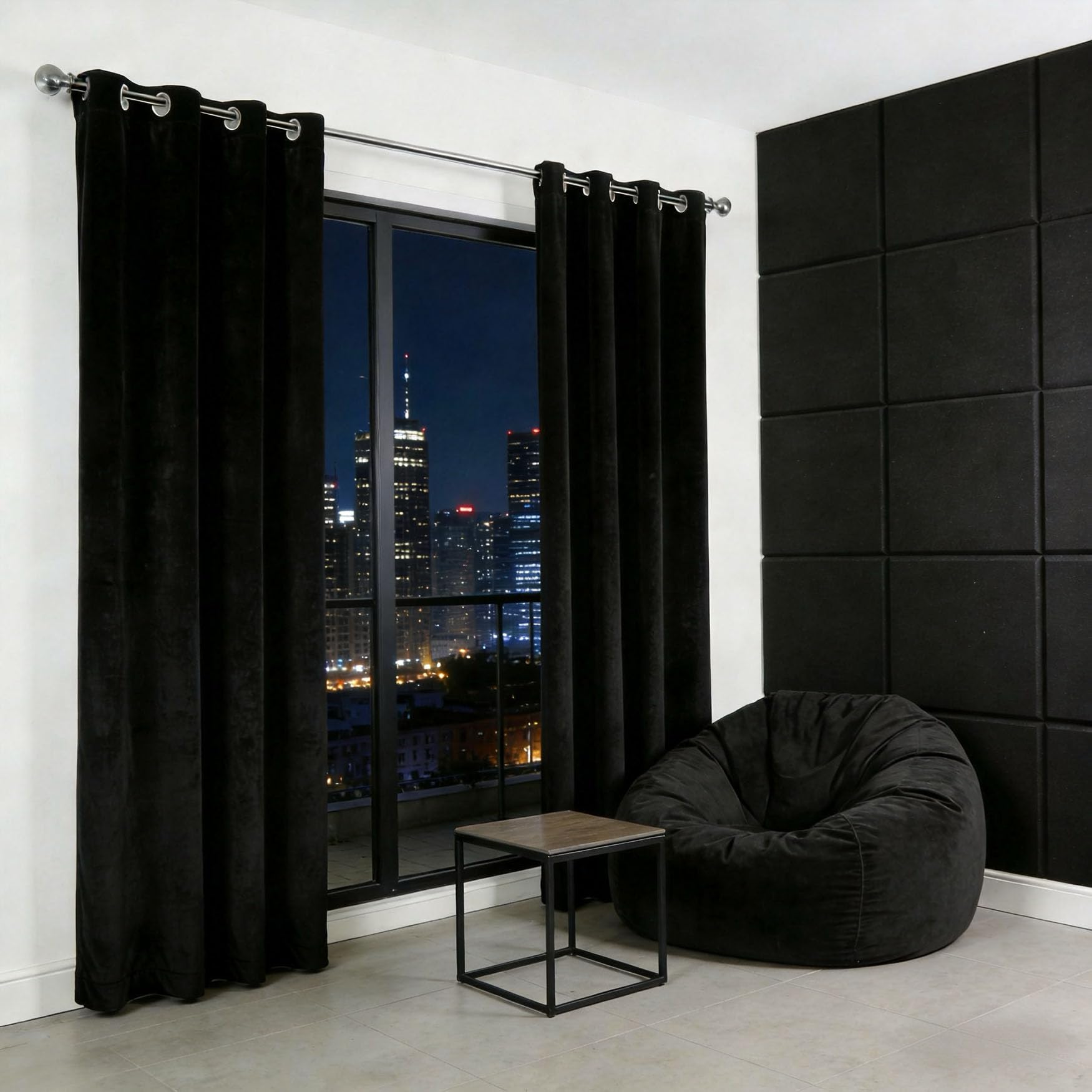 Rideau thermique doux 80 x 230 cm pour ambiance cosy de salon