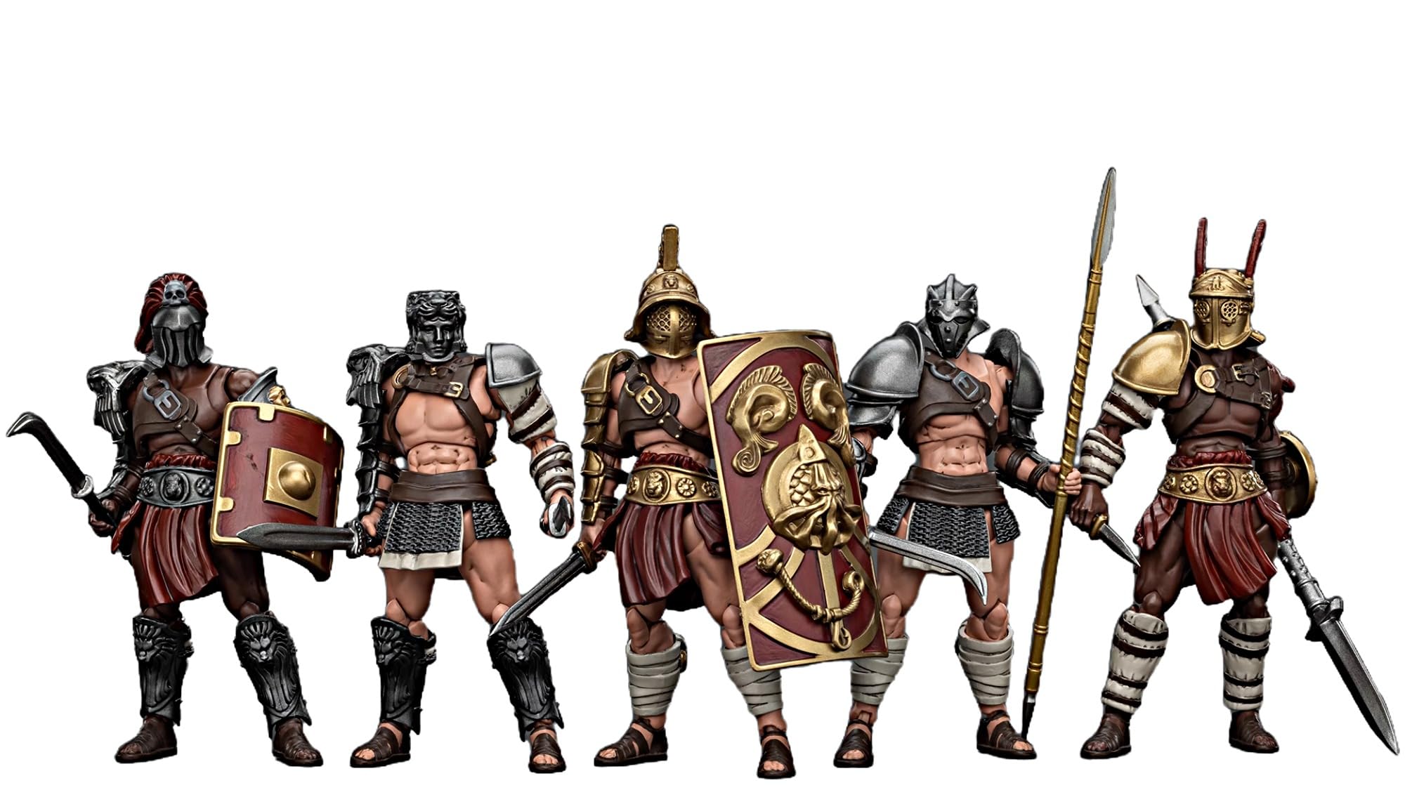 JOYTOY Strife 1/18 Action Figures Roman Gladiator 5PCS Collectible Model Birthday Gifts 10.8CM Action Figure with Articulated Joints
