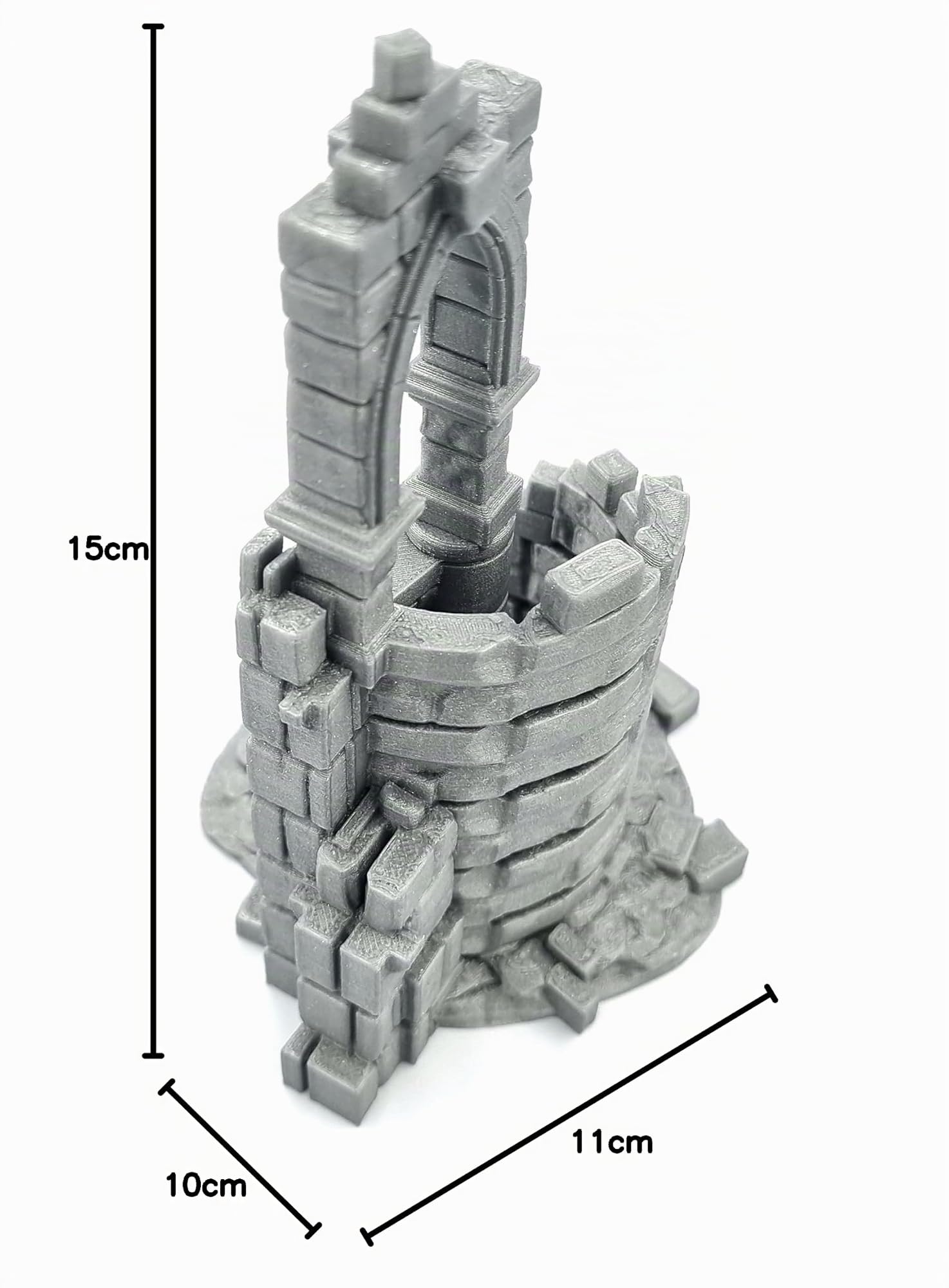 Q P Quality Printing 3D QP3D - Mur de Combat en Ruine, Paysage de Terrain 28-32 mm pour Wargames et RPG, Accessoires DND, D&D