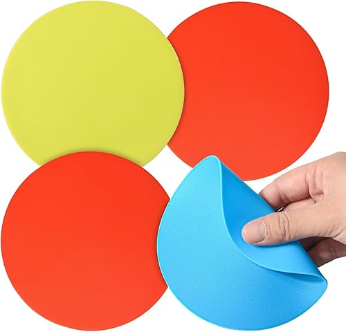 Abridor de tapa de botella redondo multiusos para frascos, juego de 4 piezas (amarillo-azul)