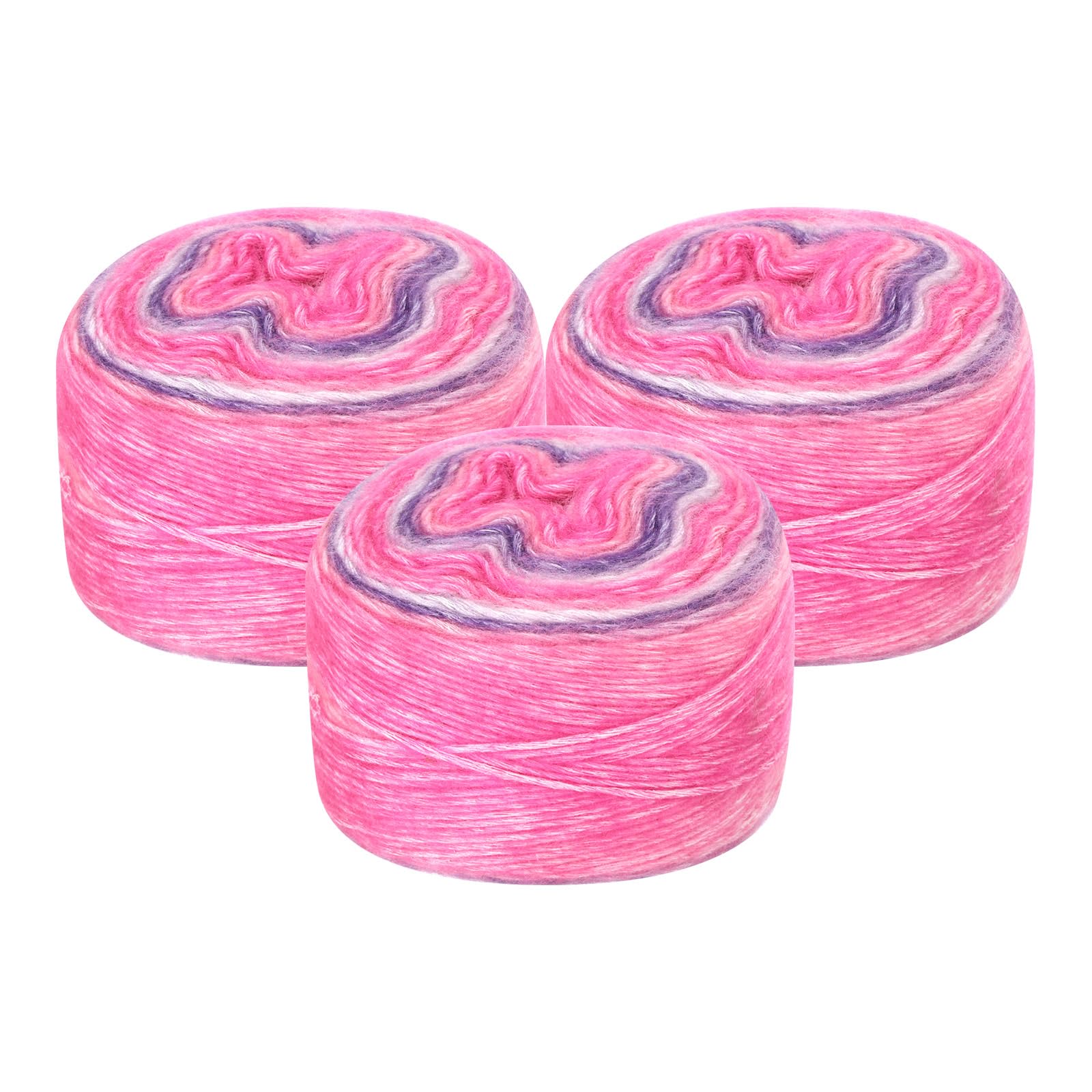 uxcell 3Pcs 100g Gradient Cake Cotton Yarns