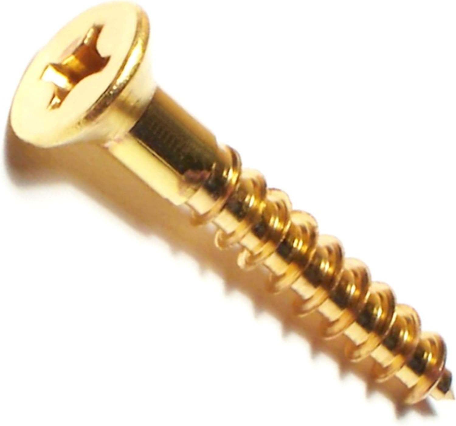 Hard-to-Find Fastener 014973126520 Phillips Flat Wood Screws, 10 x 1-1/4, Piece-100,brass