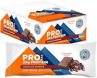 PROBAR - PROTEIN Bar, Chocolate Brownie, Non-GMO, Gluten-Free, Healthy, Plant-Based Whole Food Ingredients, Natural Energy (12 Count)