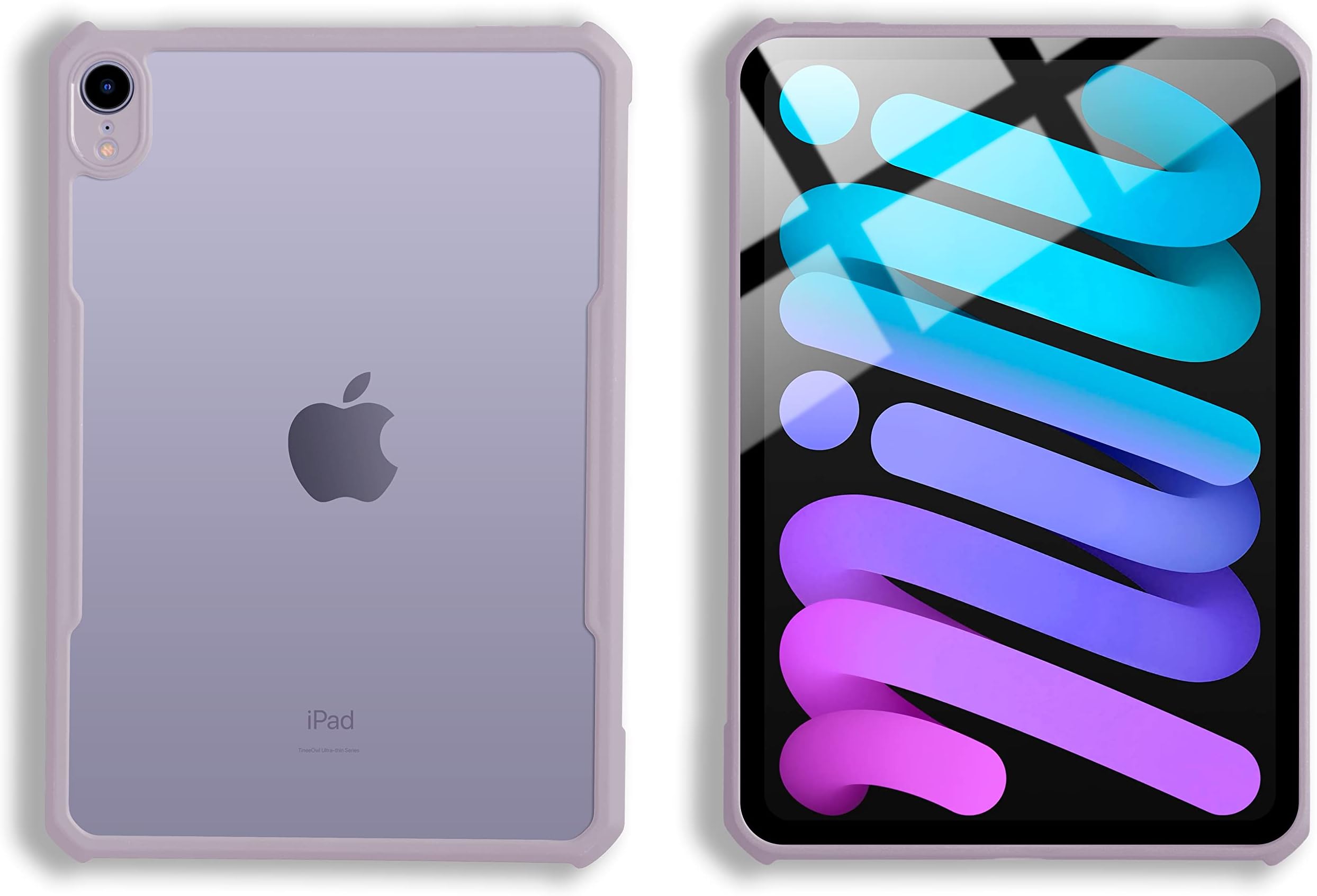 for iPad mini 7 A17 Pro Case, iPad mini 7th/6th Generation Ultra Thin (2024/2021) Matte Back Clear Case, Flexible TPU, Absorbs Shock, Lightweight, Thin (Purple)