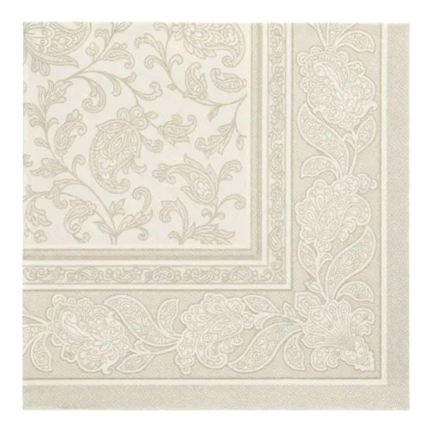 Papstar 11681 50 Serviettes ROYAL Collection 1/4 Fold 40 x 40 cm, Ornaments, Champagne