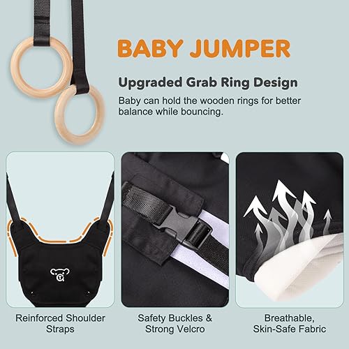 Miniatura 2 de Montessori - Juego de columpio y puente 2 en 1 para bebé, de madera con soporte para interiorexterior, puente y hamaca con arnés de 5 puntos,