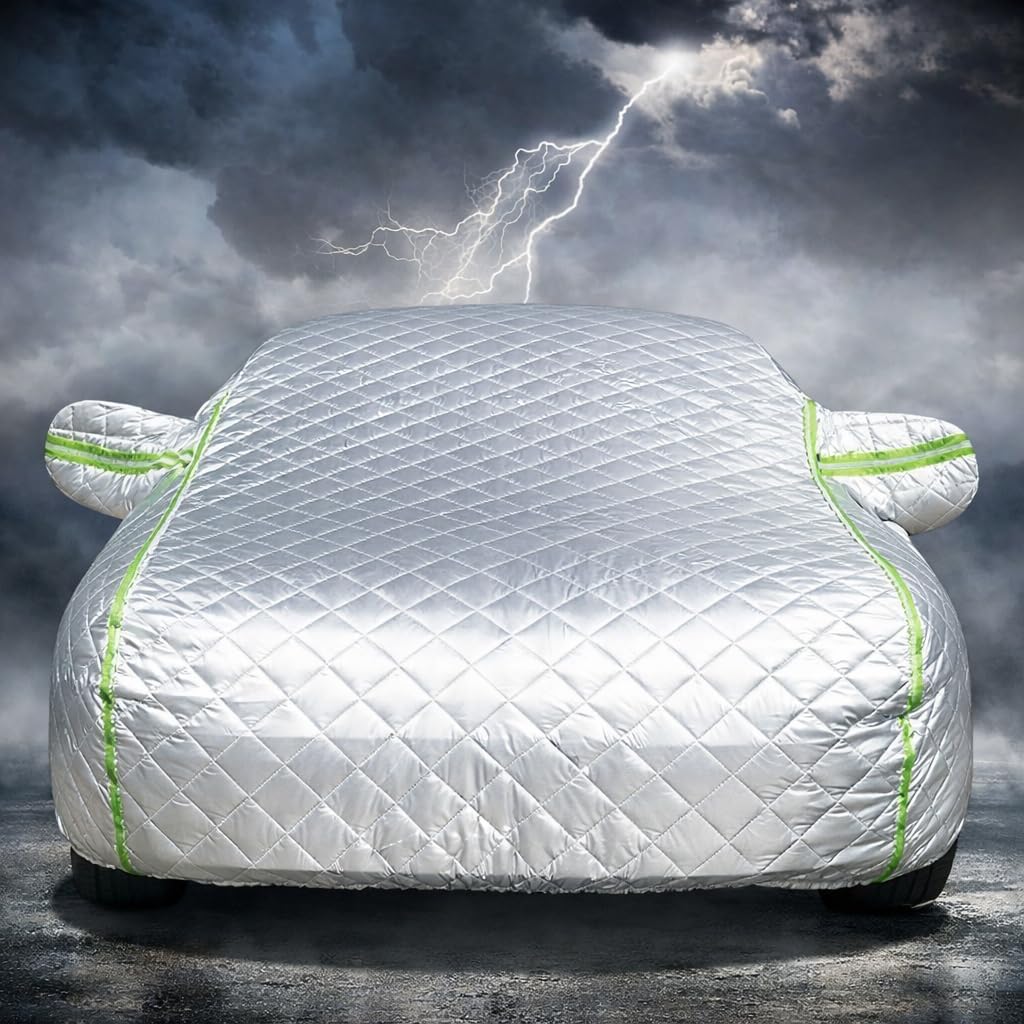 Car Cover Hail Protection Custom Fit for Toyota Tacoma 2005-2026 5-Layer Thick Full Car Cover with Reflective Strip, Multi-Layer Protective UV-Ray, Rain, Breathable
