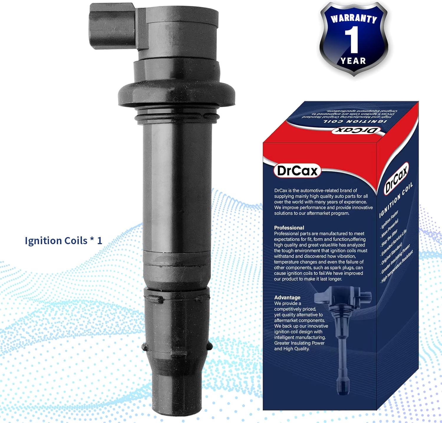 OEM Ignition Coil F6T558 Compatible with Yamaha 2003-2007 R6 2006-2009 R6S 2002-2006 YZF-R1 2006-2014 FZ1 2009-2016 Vmax 1700 2015 FZS1 Replaces 39P-82310-10-00, 5PW-82310-00-00-1 Pack