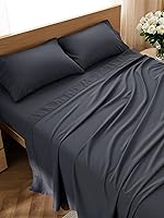 Bedsure Queen Sheet Set 4 Piece Dark Grey - Ultra Soft Breathable Cooling Microfiber Sheets, Deep Pocket Hotel Luxury Bedding