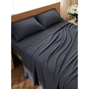 Queen Size 4 Piece Sheet Set - Comfy Breathable & Cooling Sheets - Hotel Luxury Bed Sheets for Women and Men - Deep Pockets, Easy-Fit, Soft and Wrinkle Free Sheets - Navy Blue Oeko-Tex Bed Sheet Set