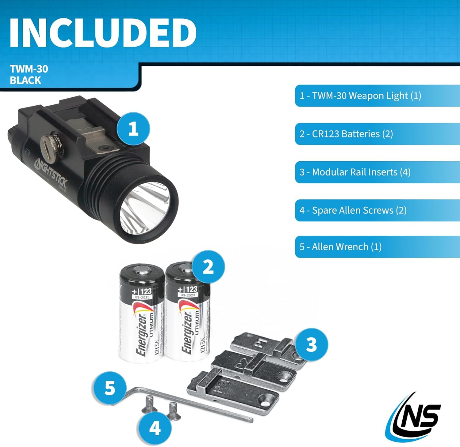 Nightstick TWM-30 Tactical Mounted Light, Black