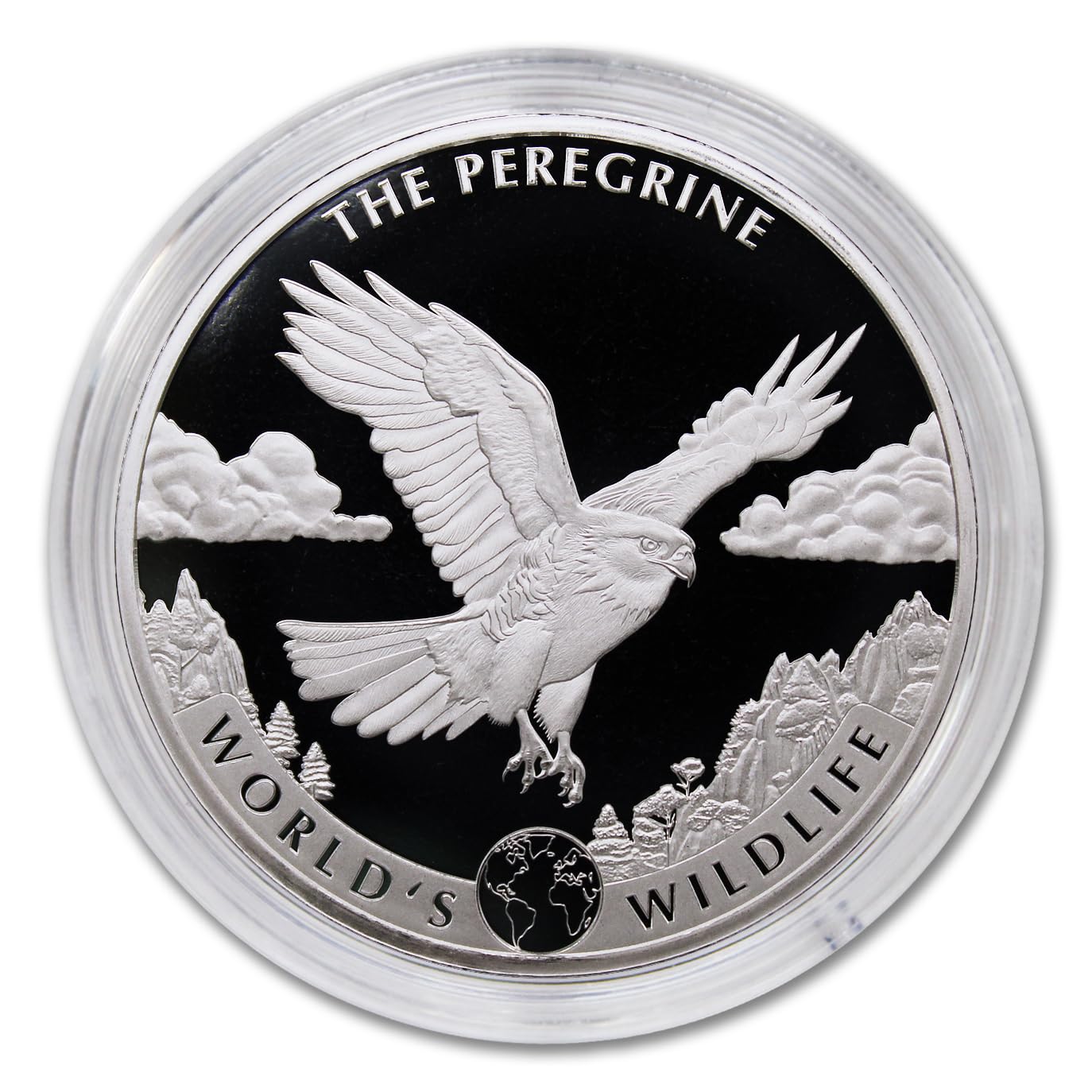 2024 1 oz Congo Silver World's Wildlife Series - Peregrine Falcon Coin Brilliant Uncirculated (in Capsule) with Certificate of Authenticity 20 Francs BU