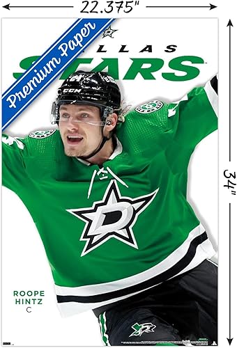 Miniatura 3 de Trends International NHL Dallas Stars Roope Hintz Feature Series 23 Póster de pared, 34 pulgadas de largo x 22.4 W, paquete de póster y montaje