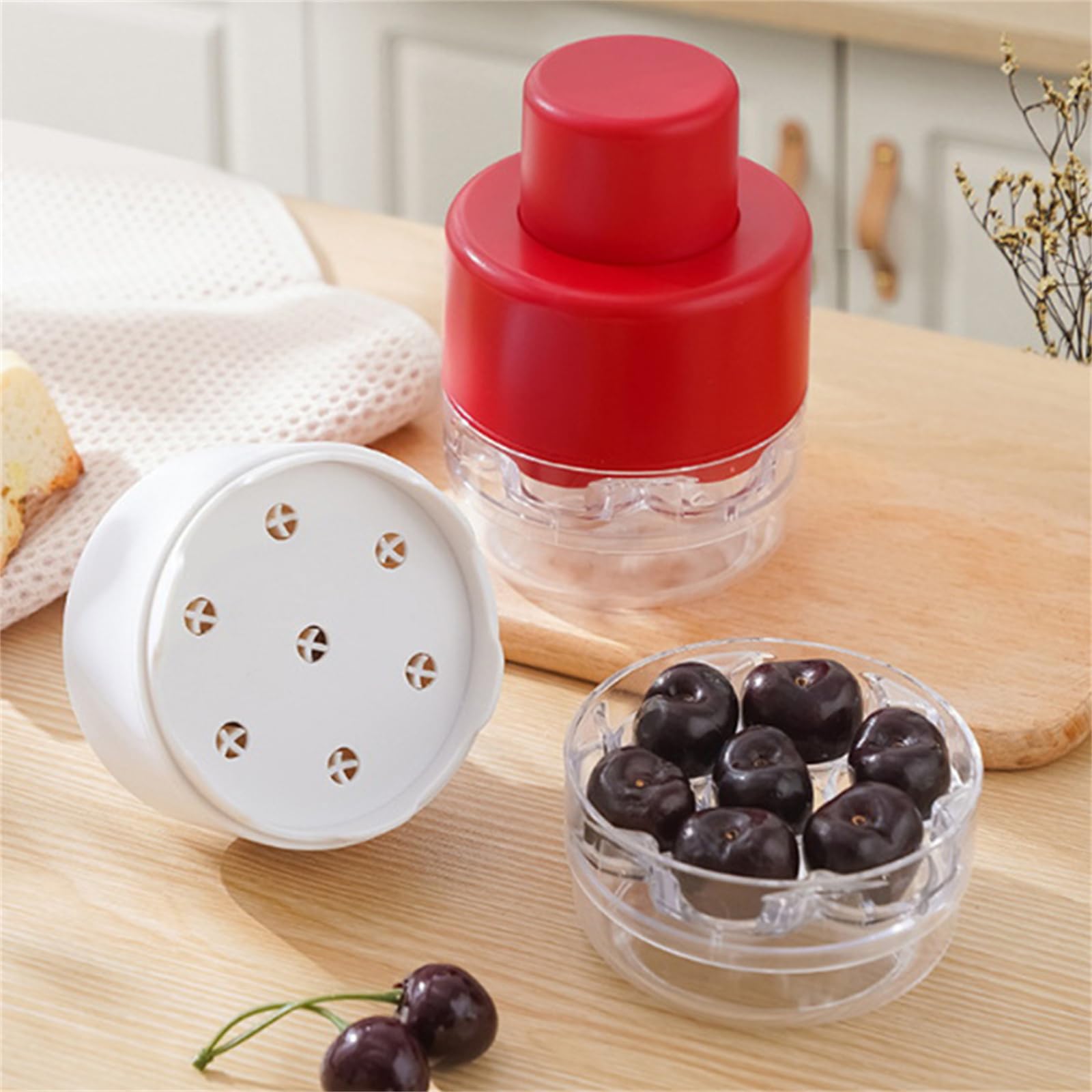 Generic Cherry Pitter Tool Pit Remover, Cherry Pitter Multiple, Cherry Stone Remover for Multiple Cherries, Remove 7 Stones One Time, Multi Cherry Seed Remover Tool (white)