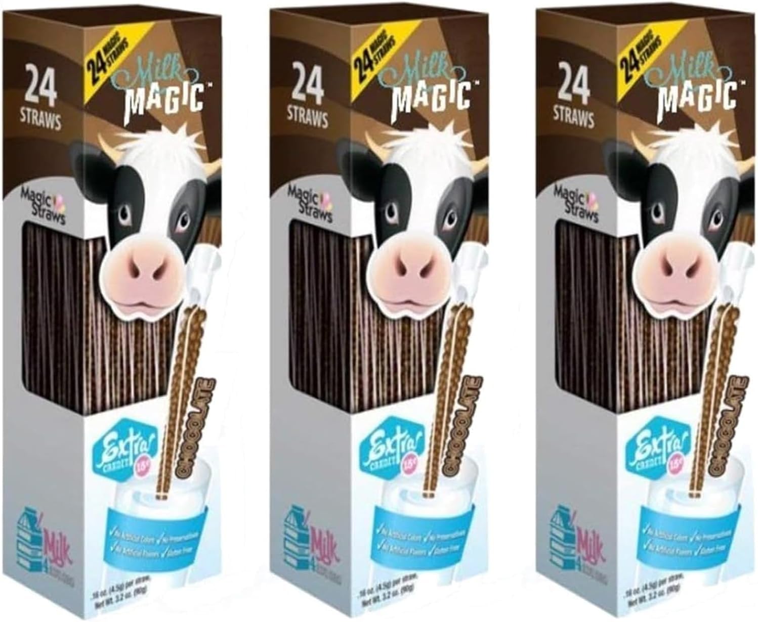 Milk Magic Chocolate Milk Flavoring Straws | Gluten-Free BPA free Non-GMO Low in Sugar All-natural Flavor Straws | Encourage Milk Drinking with Flavor-Filled Straws - Includes 72 Milk Straws