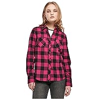 Urban Classics Ladies Turnup Checked Flanell Shirt, Camicia