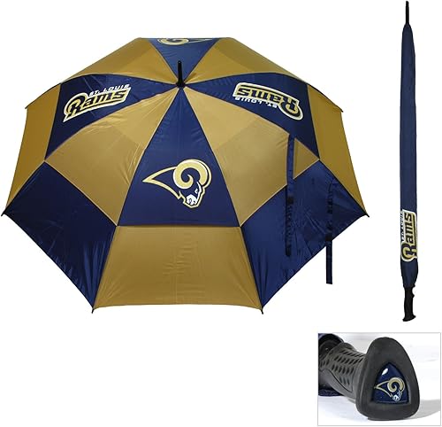 Vista 36 de Team Golf NFL - Paraguas de golf de 62 pulgadas con funda protectora, diseño de doble toldo de protección contra el viento, botón de apertura
