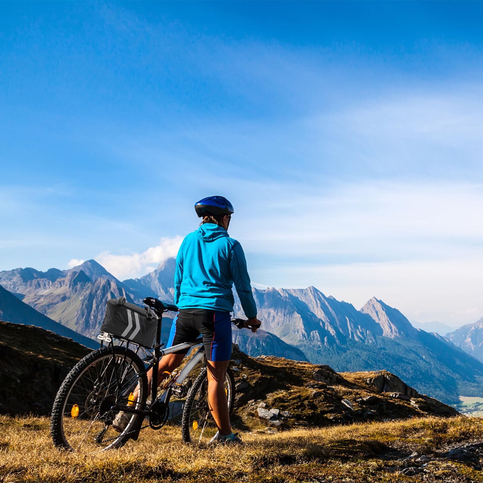BESPORTBLE Borsa Portapacchi Posteriore per Bici, 9l, Pu, Doppia Cerniera, Stabile, per Viaggi e Attività All'aperto