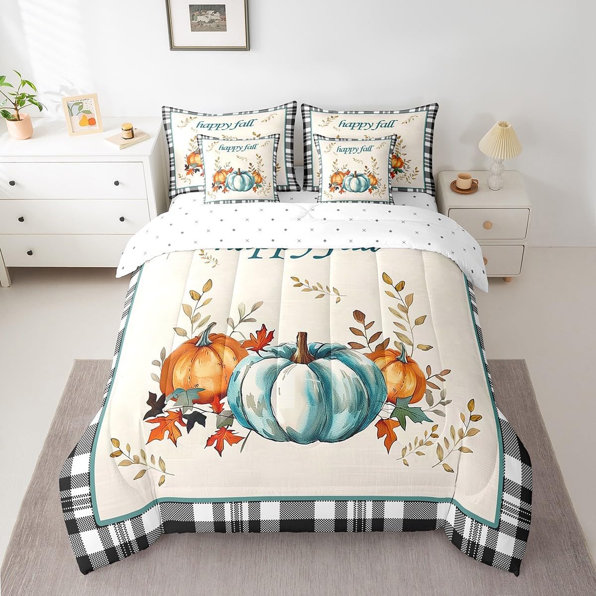 Feelyou Geometric 7 Pieces Bedding Set Stripes Queen Comforter Set with Sheets for Teens Boys Girls Purple Galaxy Bed in a Bag Stripes Bed Set