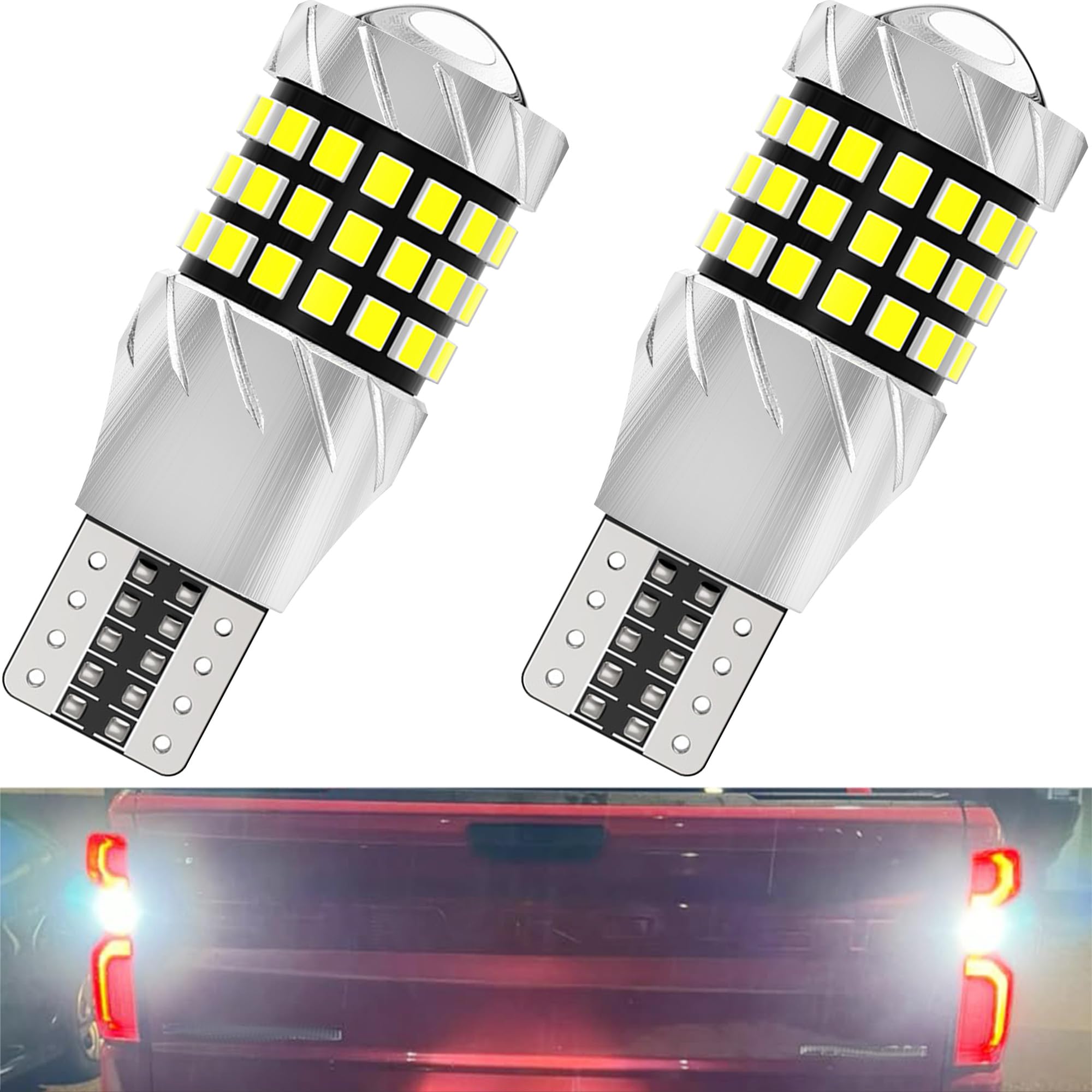 Gorromp White LED Reverse Light Bulbs for 2014-2024 Chevrolet/Chevy Silverado 1500 2500 3500 Rear Backup Babk Up Light High Mount Cargo Lamp Bulbs 12-24V/5W 3000K LED Lighting GM13503360