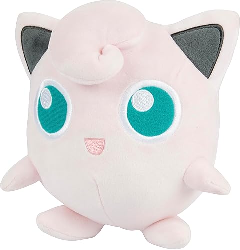 Miniatura 4 de Pokémon Peluche Jigglypuff de 8 pulgadas, figura de generación 1, con licencia oficial, auténtico juguete de peluche suave, regalo navideño para
