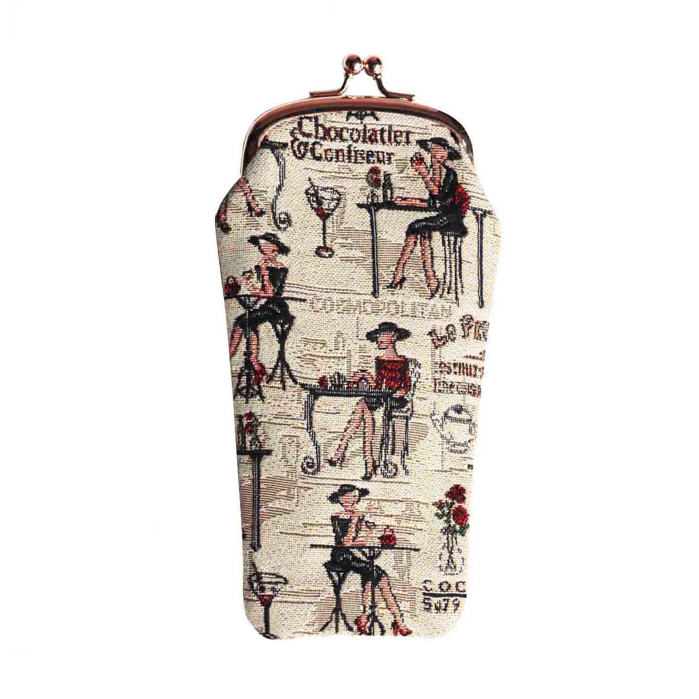 Signare Women's Rendezvous Tapestry Glasses Case For Eyeglass Pouch With Fashion Lady Design (Gpch-Rdv), One Size