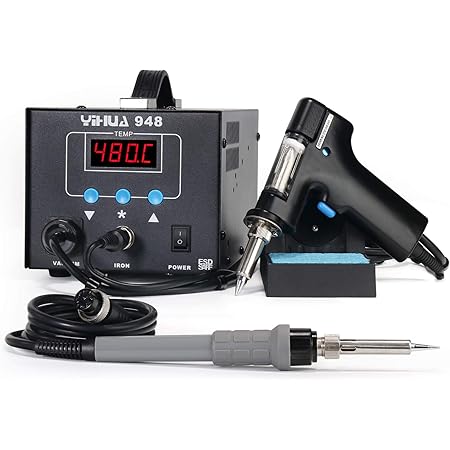 YIHUA 948 ESD Safe 2 in 1 80W Desoldering Station and 60W Soldering Iron- Desoldering Gun and Soldering Station °F /°C