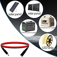 Vista 5 de Cable de extensión de alimentación CC de 1.6 pies 0.217 in × 0.083 in, conector macho a hembra, conector 5521 para tira de LED, fuente