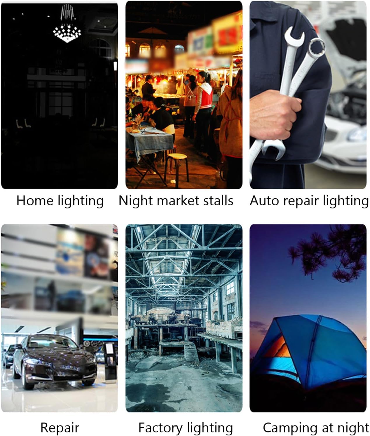 Fabater Solar Work Light, 300W LED 25000LM IP67 Water Proof Worklight with 4 Modes, Rechargeable 10000mAH Solar Panel, 448leds Super Bright for Outdoor Camping Fishing Emergency Car Repair