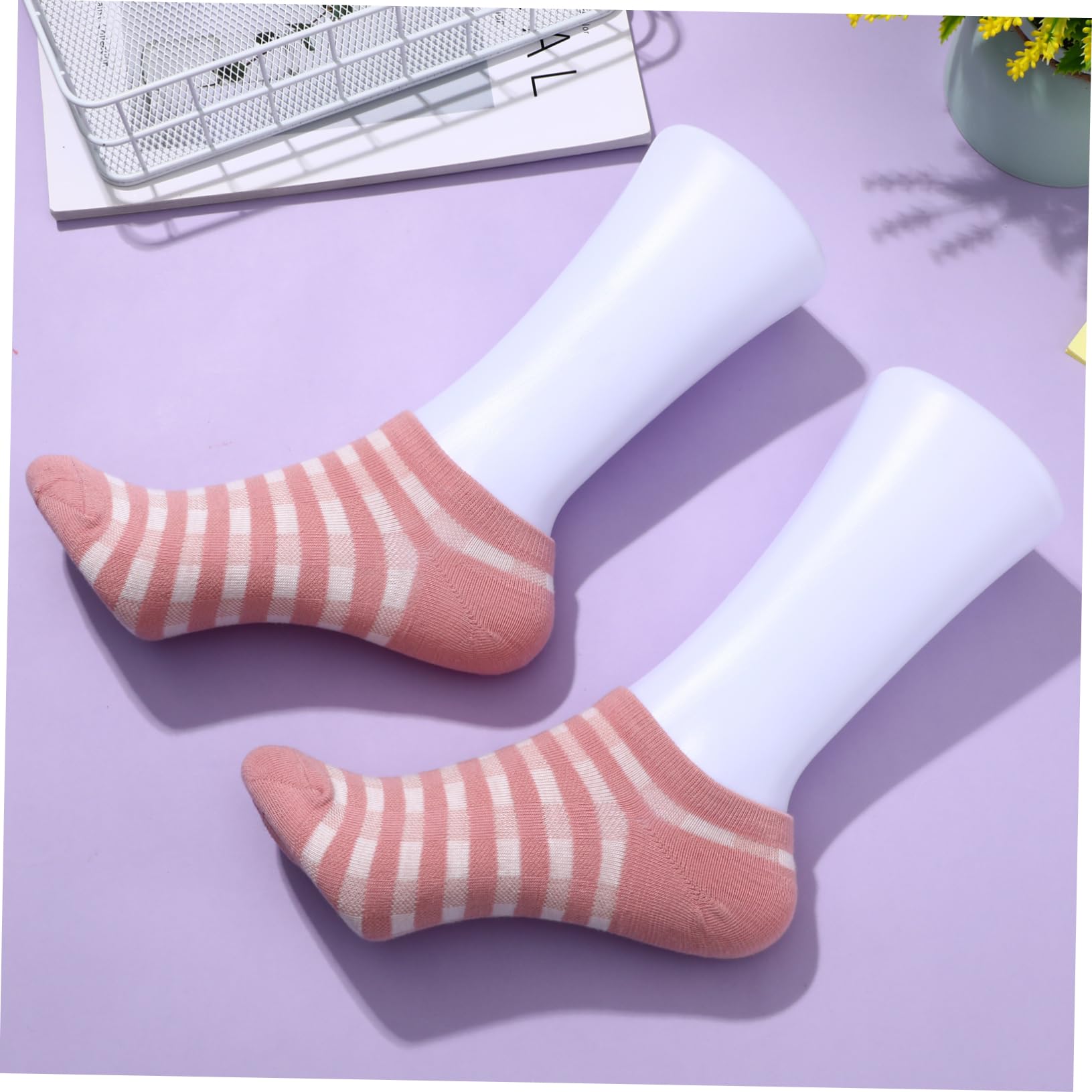 2 Stück Weiße Fake Feet aus Pp Kunststoff für Damen Kurze Socken Display Praktische Fußpuppe zum Präsentieren von Socken und Schuhen im Zuhause oder Geschäft