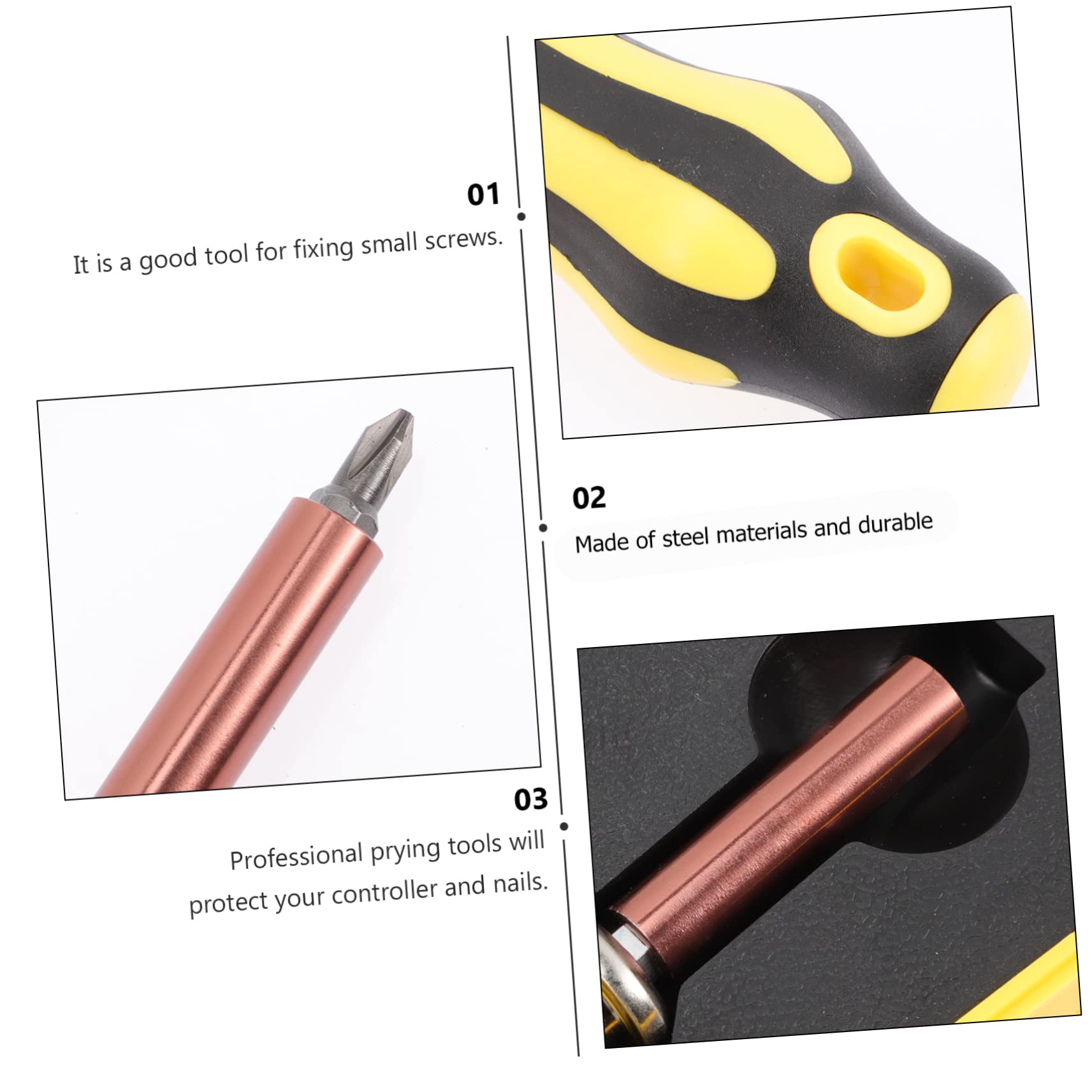 Kit Cacciaviti Multi-funzione, Giallo, per Riparazione | Manuale, Design Semplice e Leggero, Indicato per Telefono e Fotocamera