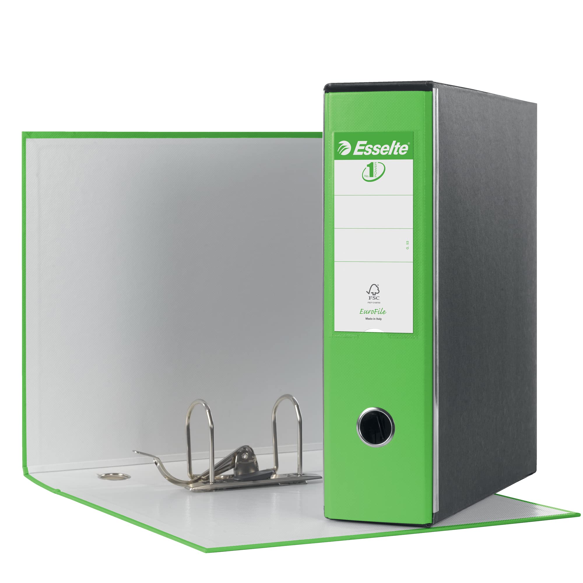 ESSELTE G53 EUROFILE Registratore - f.to commerciale dorso 8 cm - Verde VIVIDA - 390753940 - Conf. da 6 Pezzi