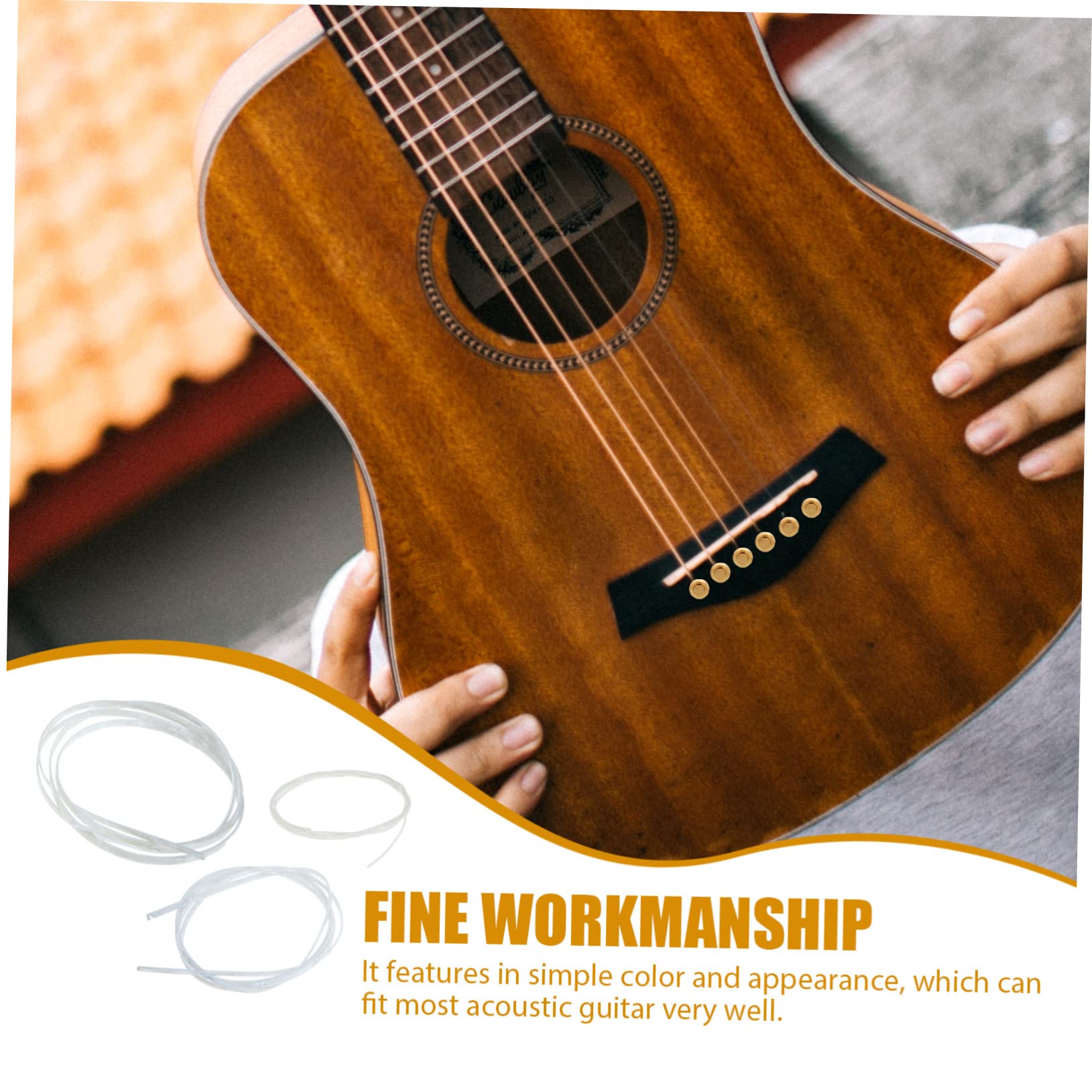 Levemolo 3pcs Guitar Binding Strip Plastic Decorative Edge Trim for Acoustic Guitars