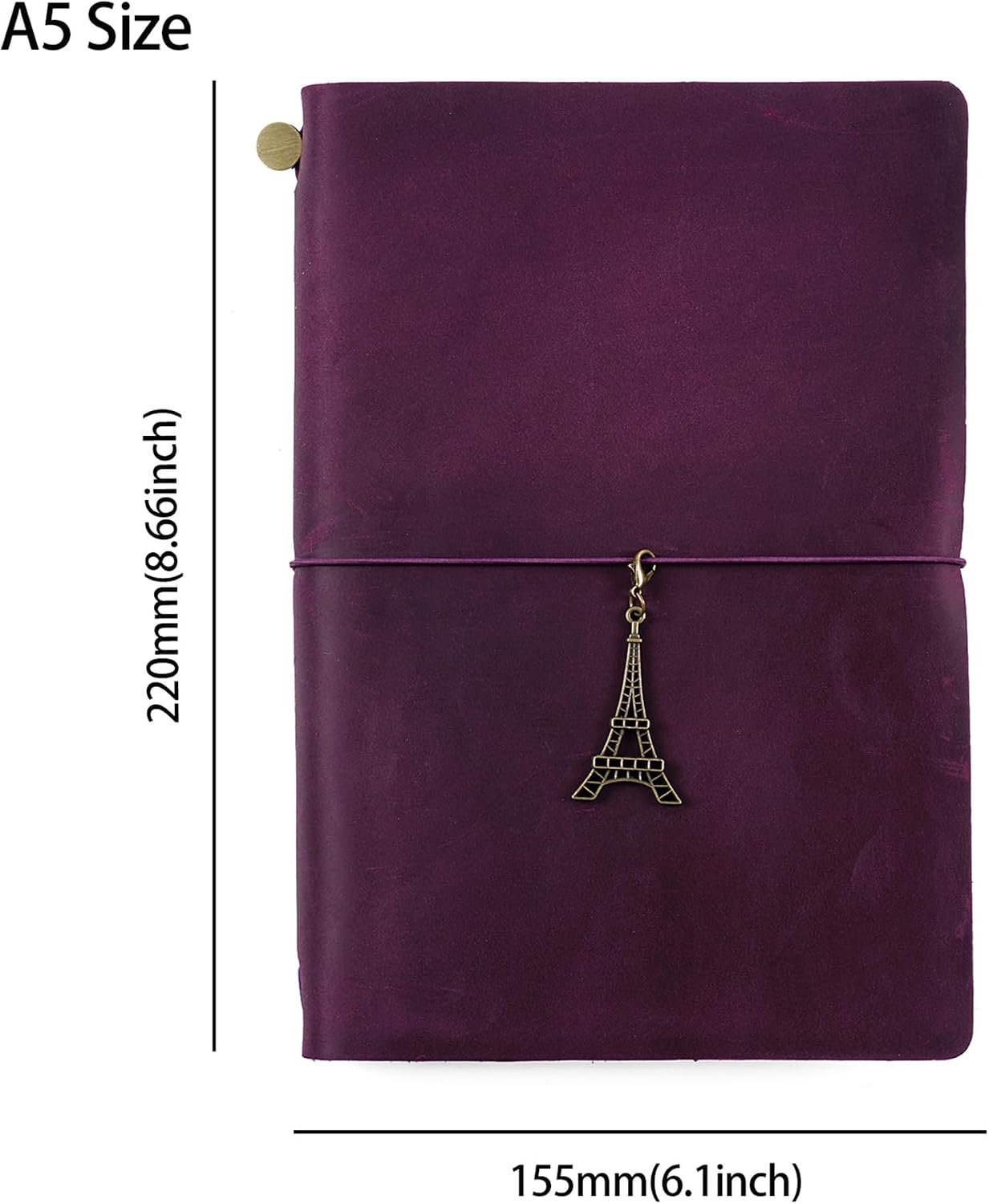 Genuine Leather TN Travel Notebook Protective Cover Journal Sketchbook Planner Agenda Diary Personal Organizers Noteboo (Purple A5)
