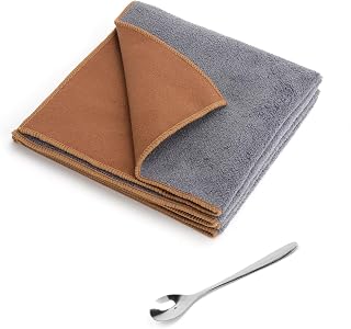 2 Piece Baristadock Set and 1 Coffee Spoon, 30 x 30 cm High Quality Barista Dogs Accessories for Cleaning Steam Pipes, Port Filter Holders, Coffee Machine Dryers, Highly Absorbent Cloths