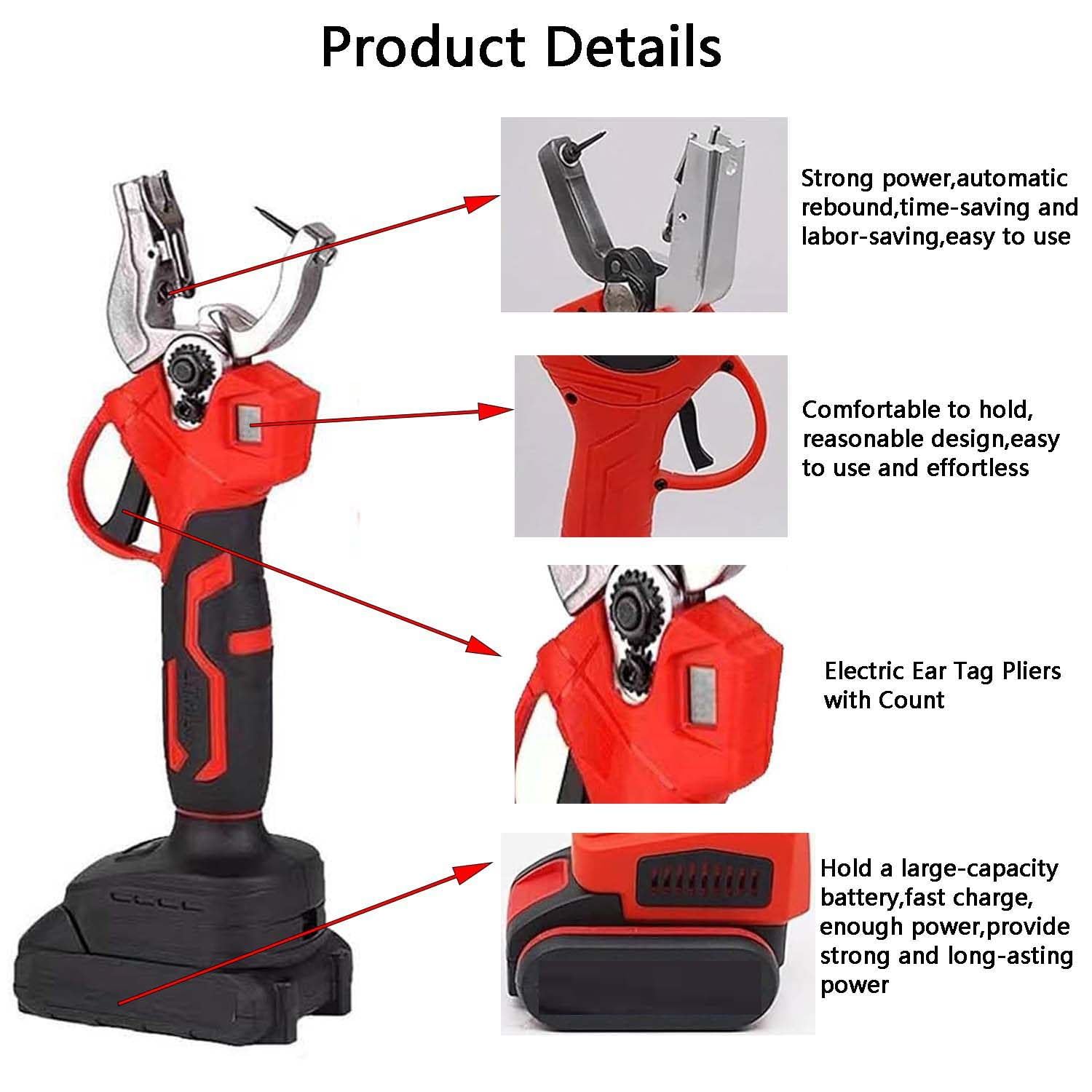 Alicates Para Crotales,Alicates Para Crotales Con Conteo Automático Marcado Eficiente,Marcado Vertical,Rebote Automático,Para Ganado Ovejas,Cerdos