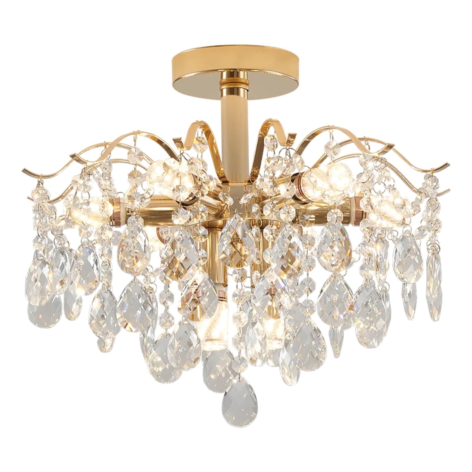 MESOVFCA Crystal Chandelier Atmospheric Fashion Light Luxury Living Room
