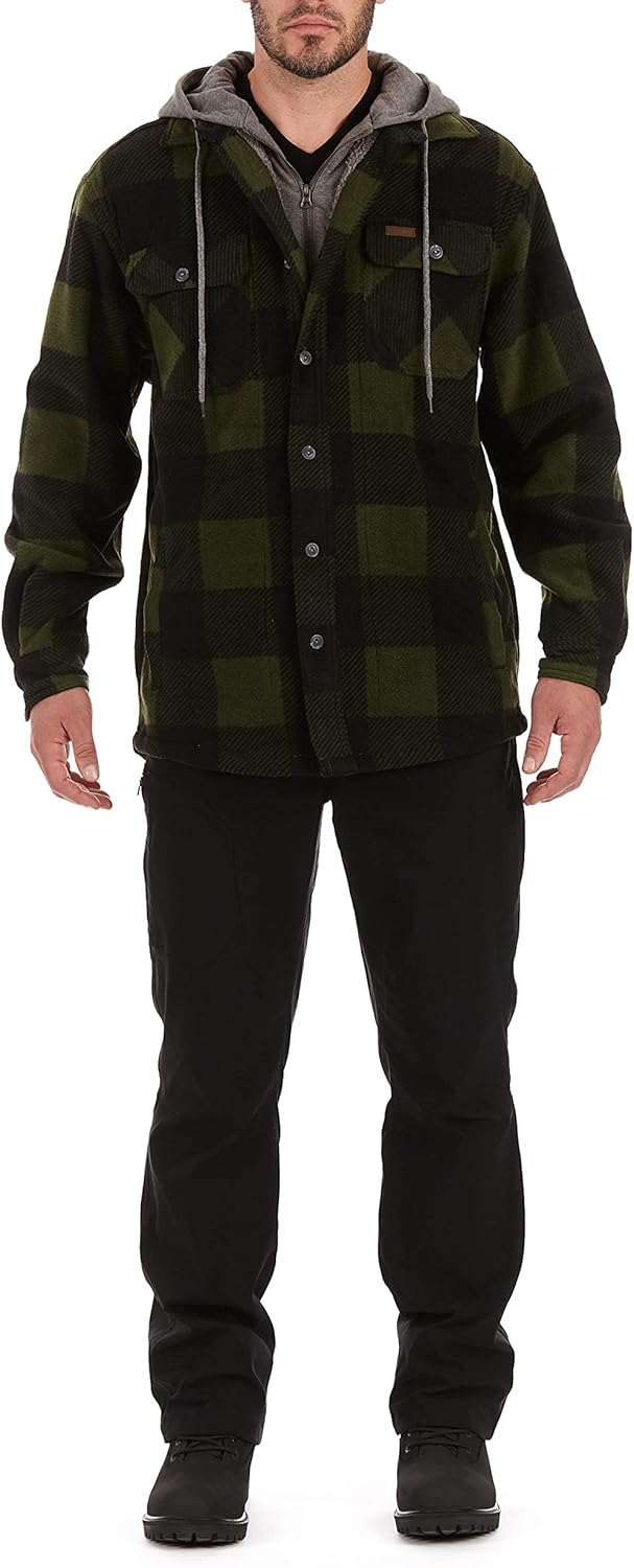 Smith's Workwear mens Sherpa Lined Microfleece Shirt Jacket - Image 6