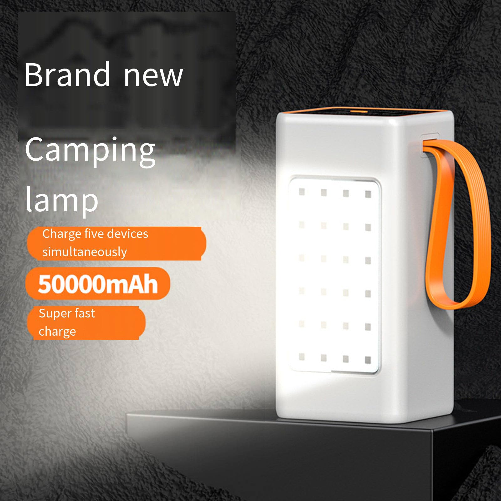 RIDAEX Banco al Aire Libre portátil del Poder del teléfono móvil de Carga súper rápida de la Capacidad 66W de Gran Capacidad 50000 Mah del Banco del Poder,White-90000mAh