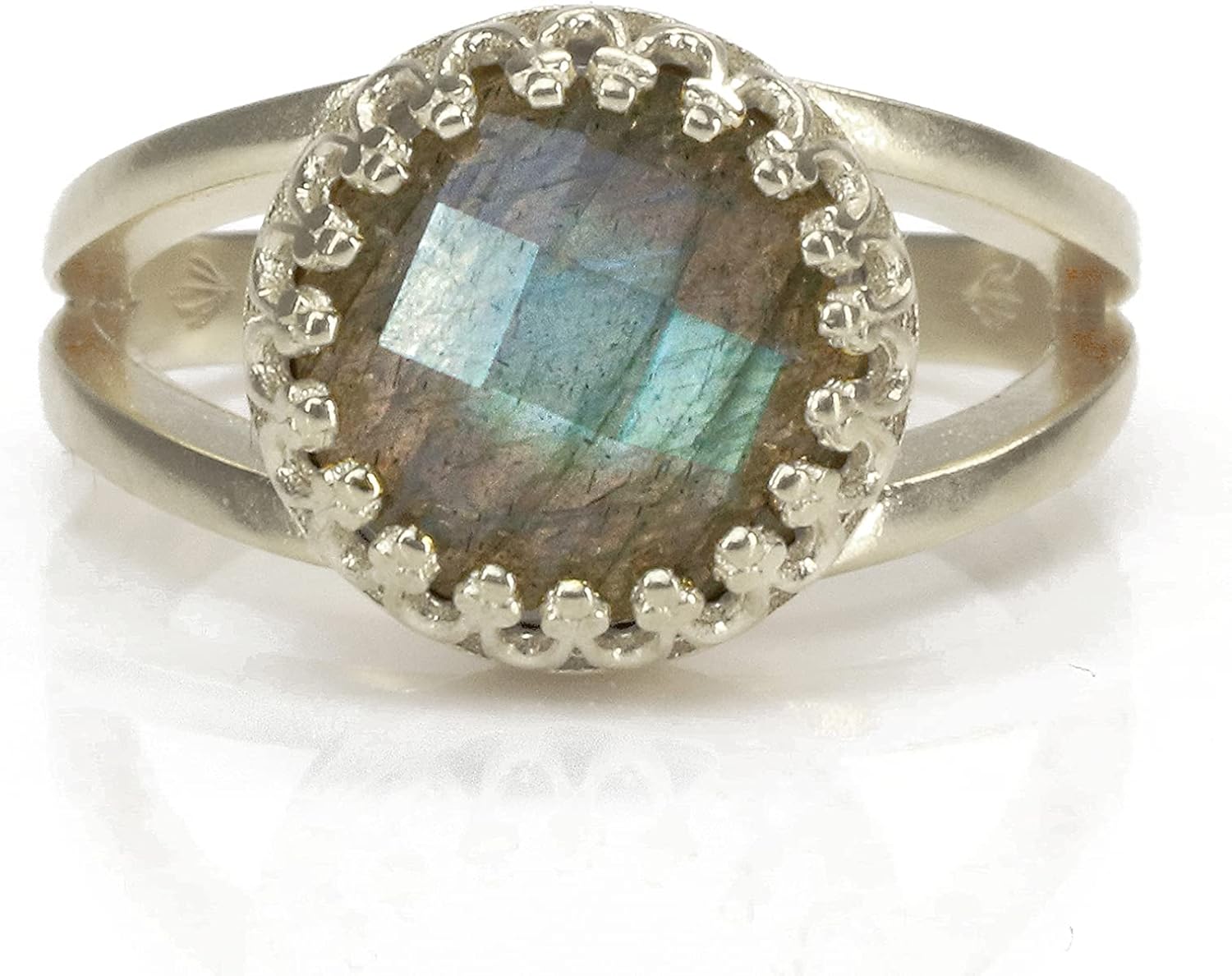Labradorite Ring - Natural Labradorite Gemstone in 925 Sterling Silver Jewelry - Intricately Handmade Statement Ring for Women with Engraving