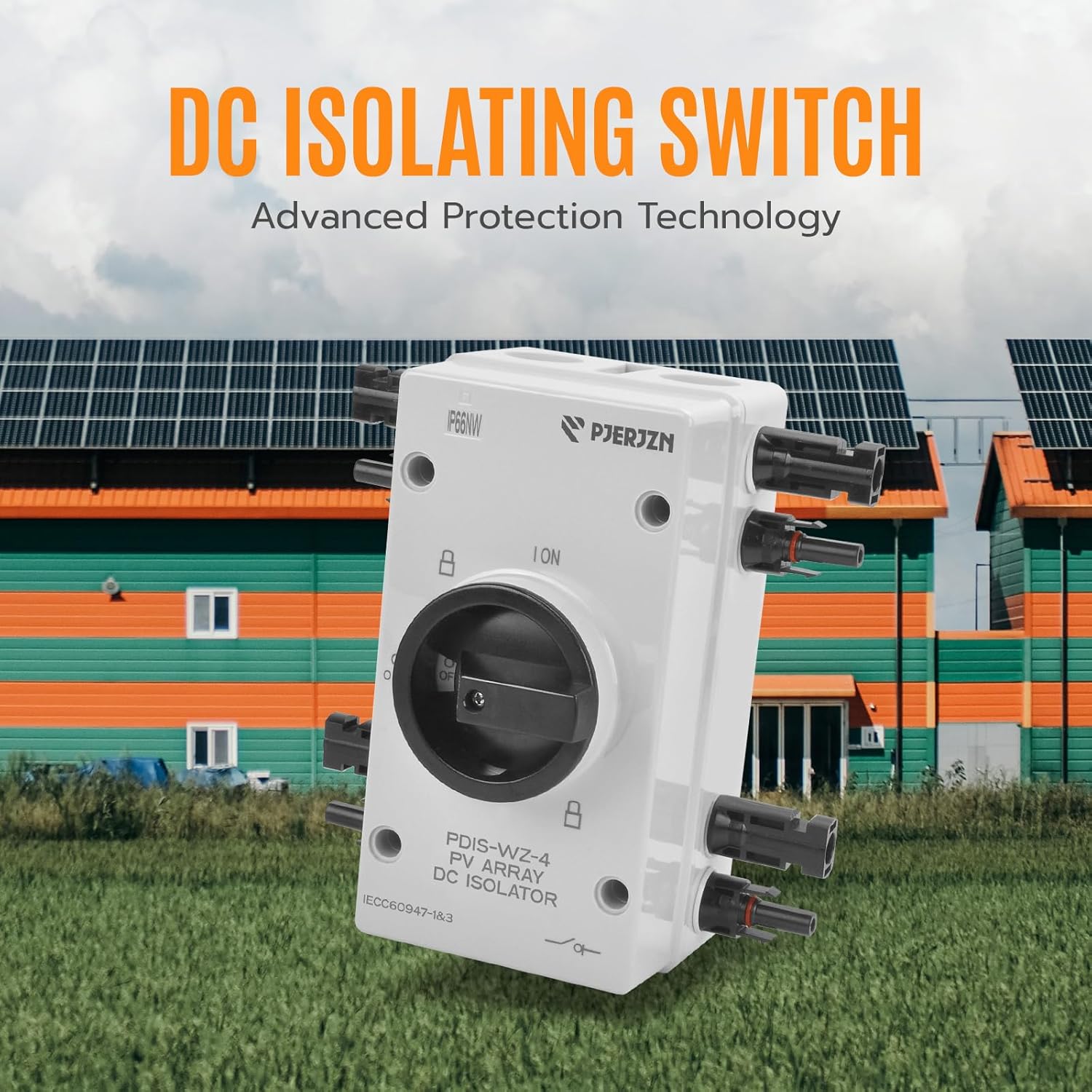 Solar Panel Disconnect Switch 4P 32A 1000VDC Isolator Switch PV System IP66 Waterproof - Ideal for Solar Power Outdoor Isolation Cut Off for Photovoltaic System Repair Replace(1000V 32Amps)