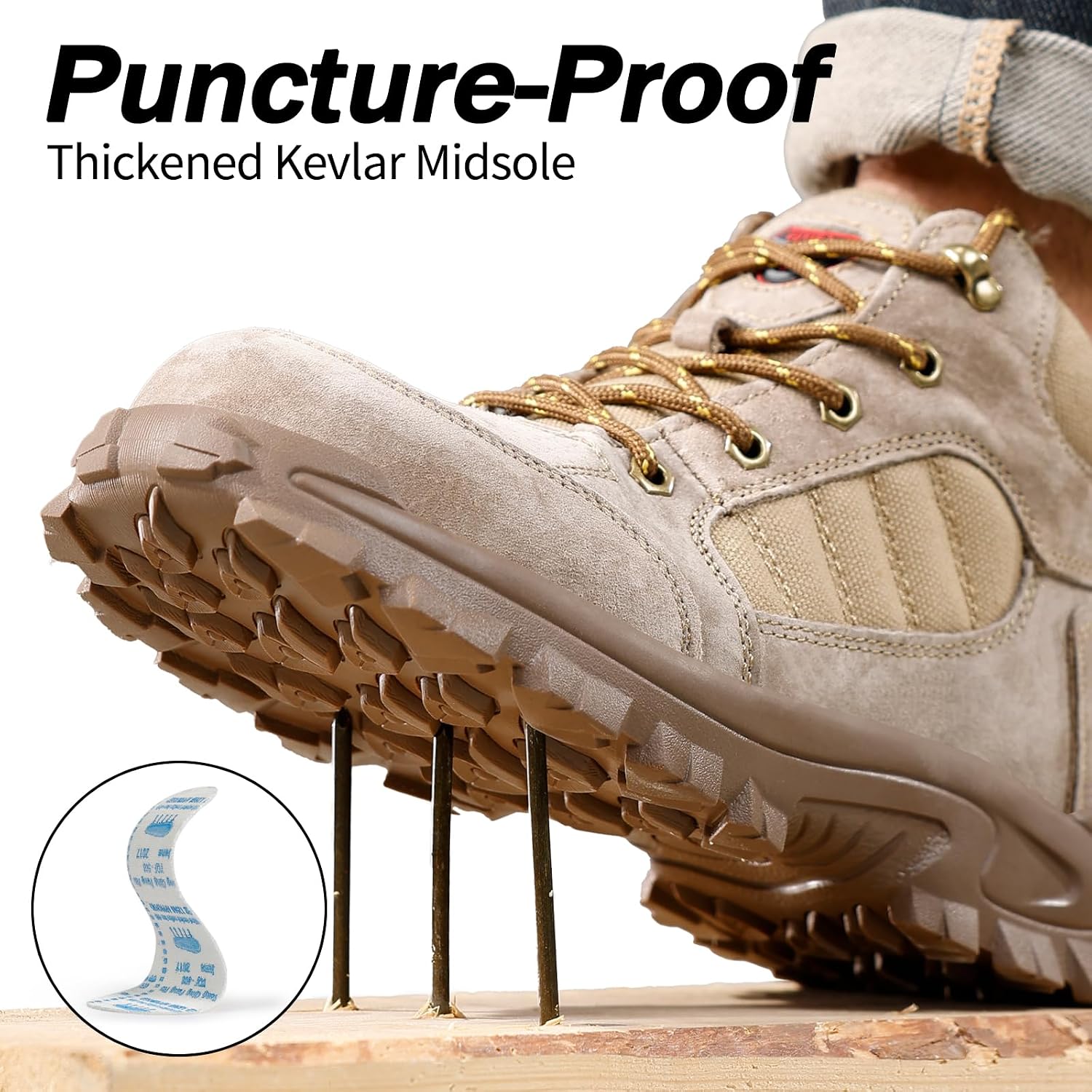 GUSAYEX Steel Toe Boots for Men Puncture Resistant Safety Work Boots with Kevlar Midsole Industrial Lightweight Men's Work & Utility Protective Shoes for Construction Warehouse Factory