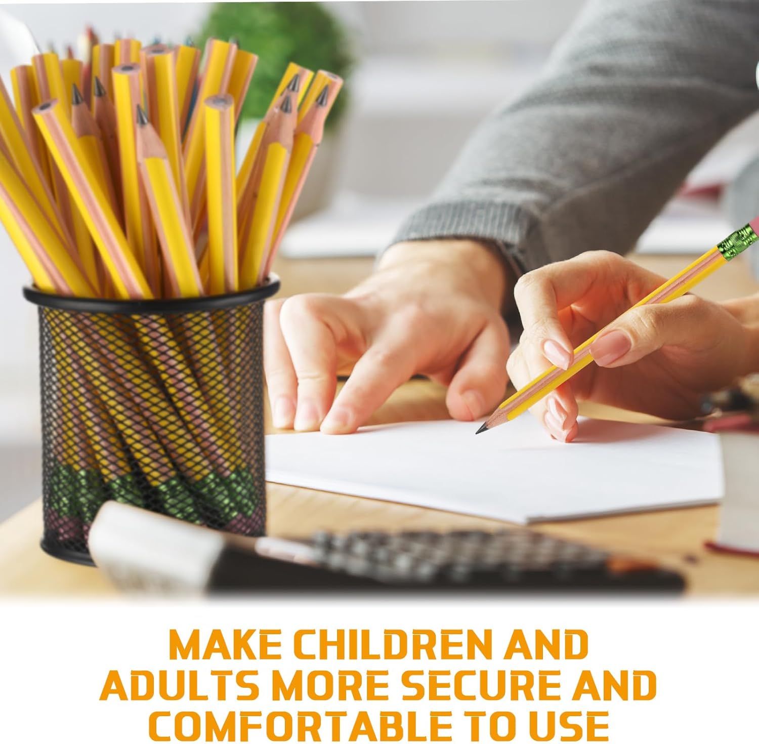 Seajan ジャンボ鉛筆 96本 大きい 太い 厚い 三角形のグリップ鉛筆 詰め替え用 消しゴム付き 7インチ 大型鉛筆 子供 初