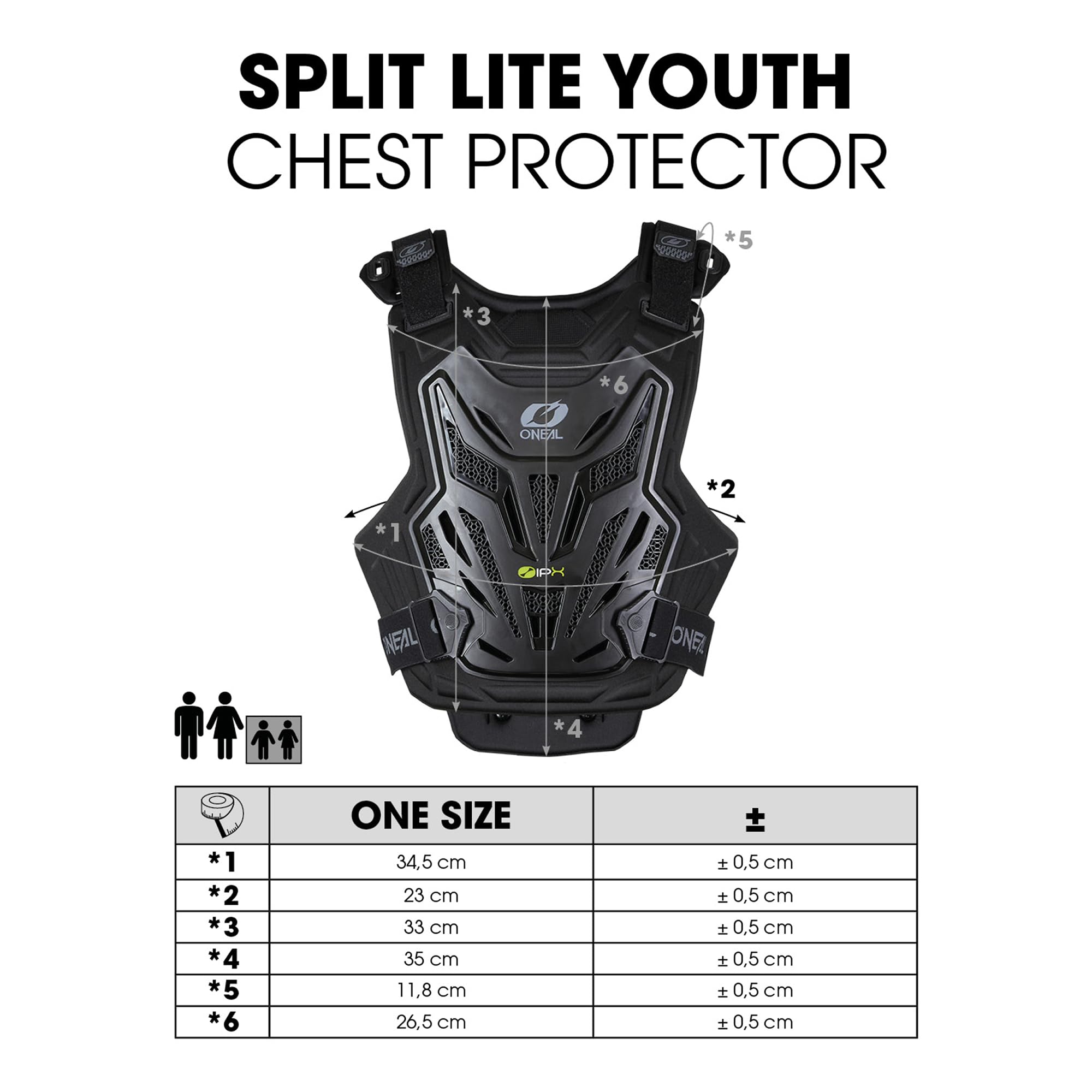 Pare-pierre O'Neal Split chest protector Lite V.22 noir - Équipement