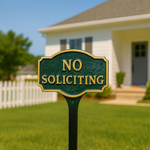 Miniatura 2 de Montague Metal Products Placa pequeña de 4.5 x 7.15 pulgadas con estaca de 23 pulgadas, verdedorado