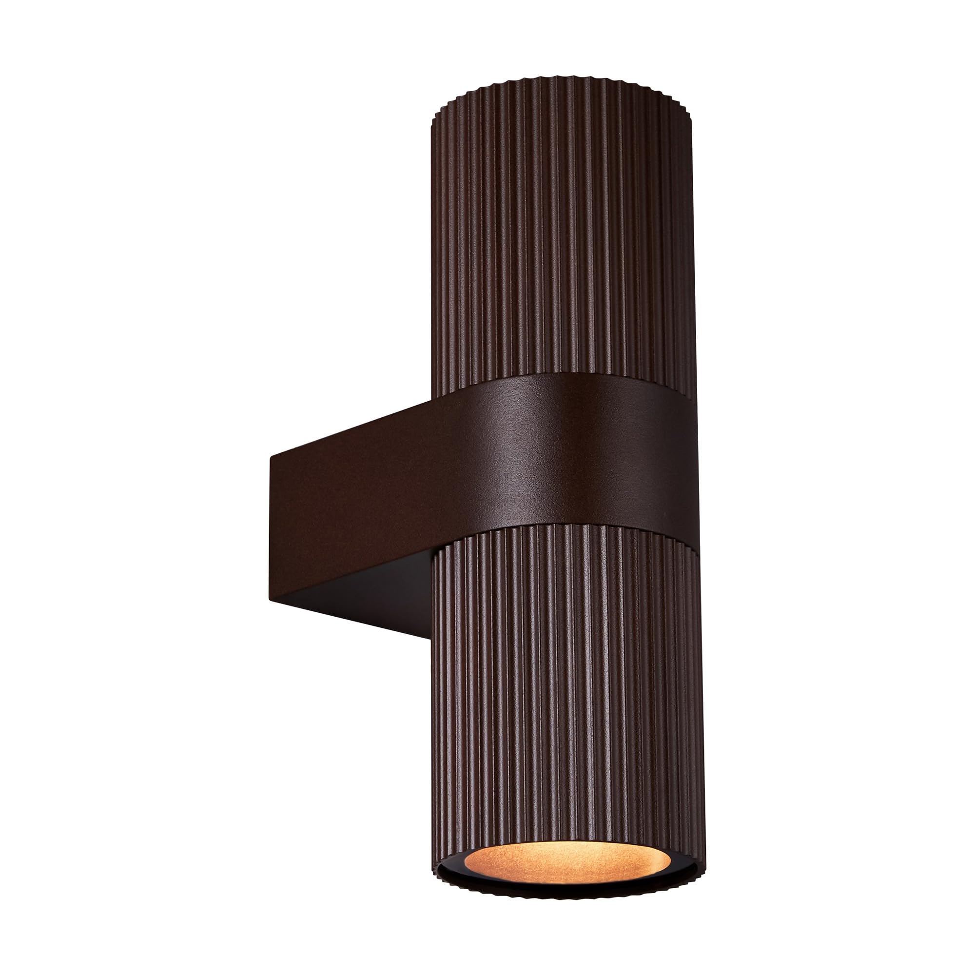 Nordlux Kyklop Ripple Wall Light - Rusty Brown Metal - Upward & Downward Light Projection - H:25.4cm