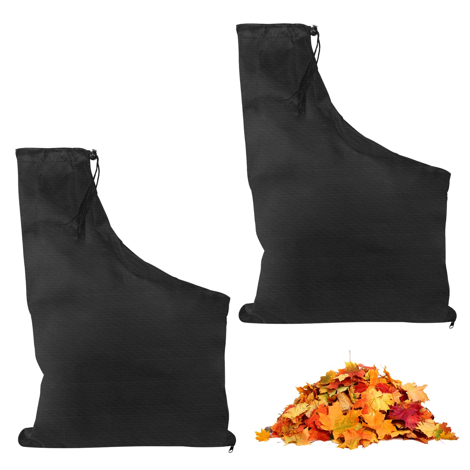 Lot De 2 Sacs Collecteurs Pour Souffleur/Aspirateur De Feuilles – Sacs Universels Oxford 60x44 Cm Avec Fermeture Éclair