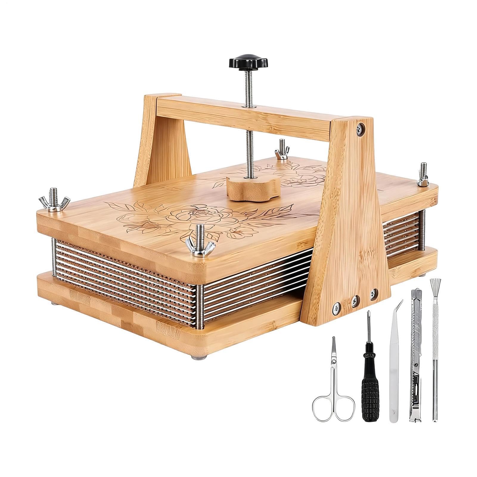 Pressa Per Piante Ed Essiccazione Fiori Legno Multistrato Riutilizzabile | Kit Pressa Per Campioni Botanici Con Adatto A Scuola Classe Studio Giardino Laboratorio Asilo Biblioteca