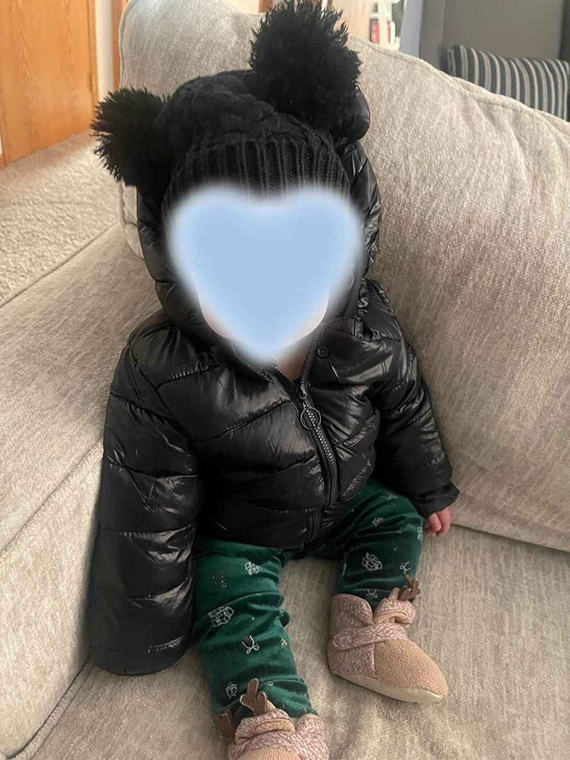 AIWUHE Baby Puffer Jacket Hooded Light Winter Coats Bear Ears Zipper Up Down Coats Outwear for Toddler Boys Girls 6M-4T - Image 8